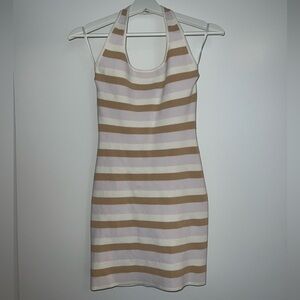 Babaton Knit Backless Halter Dress